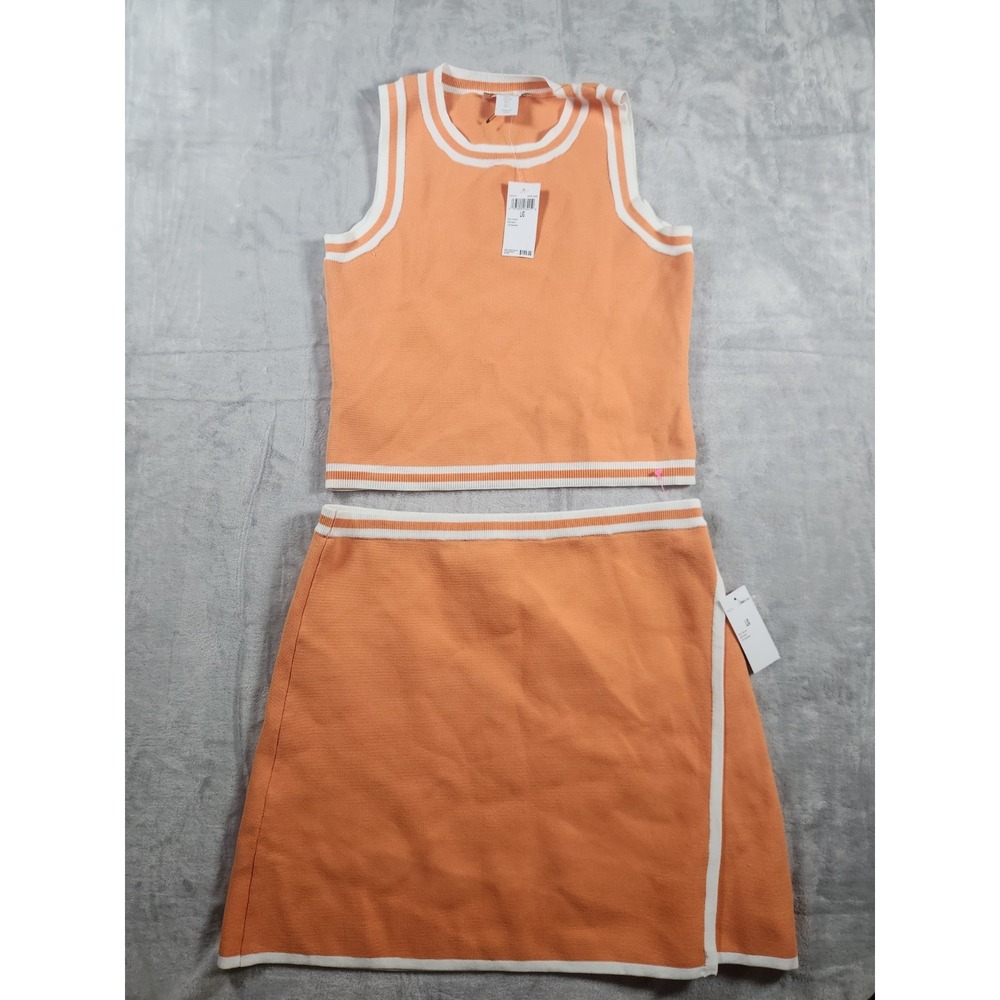 House of Harlow 1960 Orange and White Skirt Set